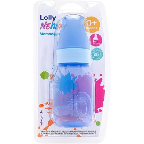 Mamadeira Clean Lolly Baby Redonda Color Cor Azul 2770-01 Capacidade 120ml