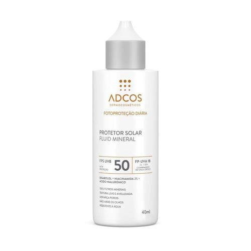 Protetor Solar Facial Adcos Fluid Mineral FPS 50 Incolor 40ml