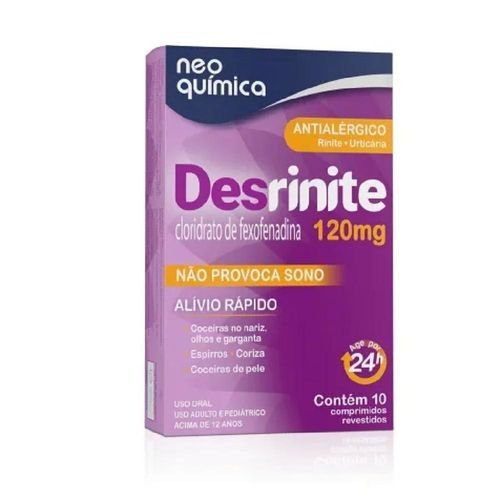 Desrinite 120mg com 10 Comprimidos Revestidos