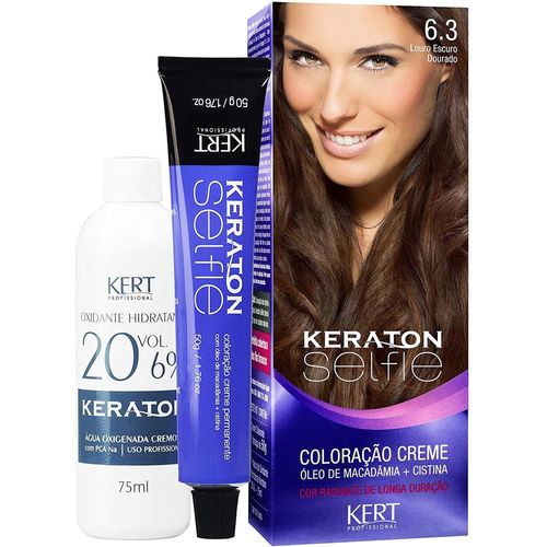 Coloração Creme Cor Nº 6.3 Louro Escuro Dourado Keraton Selfie com 1 Unidade