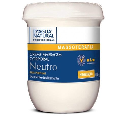 Creme de Massagem D'Agua Natural Neutro 650g