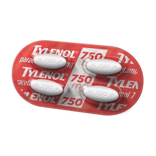 Tylenol 750mg com 4 Comprimidos Revestidos