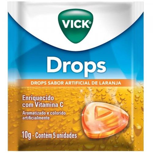 Vick Drops Sabor Laranja com 5 Pastilhas