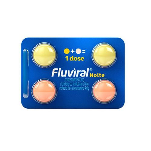 Fluviral Noite 400mg + 20mg + 400mg + 4mg com 4 Comprimidos