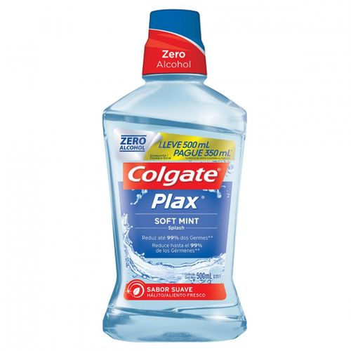 Enxaguante Bucal Antisséptico Colgate Plax Soft Mint Leve 500ml Pague 350ml