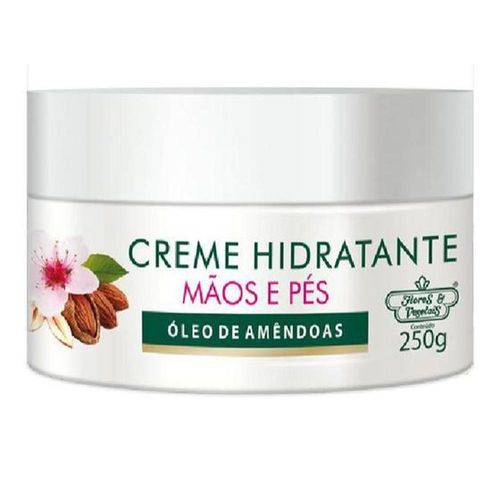 Creme Hidratante Mãos e Pés Flores e Vegetais Óleo de Amêndoas 250g