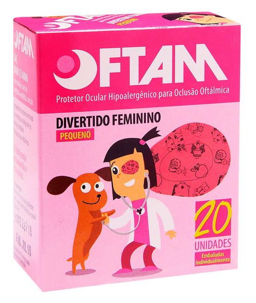 Protetor Ocular Divertido Tamanho Pequeno Feminino Oftam com 20 Unidades
