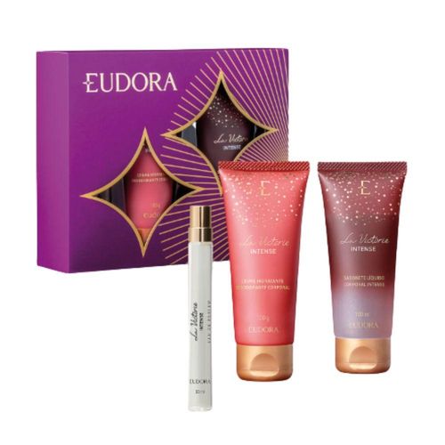 Kit Presente Eudora La Victorie Intense 1 Colônia 10ml + 1 Loção 100g + 1 Sabonete Liquido 100ml
