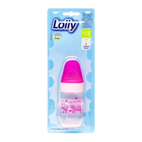 Mamadeira Lolly Oceano Bico de Silicone Redondo Rosa 70ml