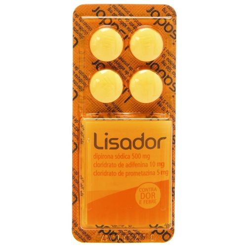 Lisador 500mg + 5mg + 10mg com 4 Comprimidos