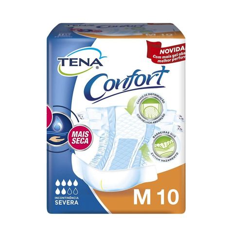 Fralda Geriátrica Tena Confort Tamanho M com 10 Unidades