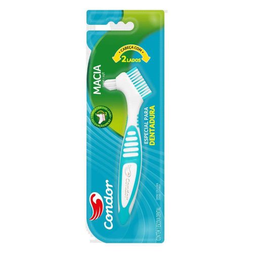 Escova para Dentaduras Condor com 2 Cabeças Macia com 1 Unidade