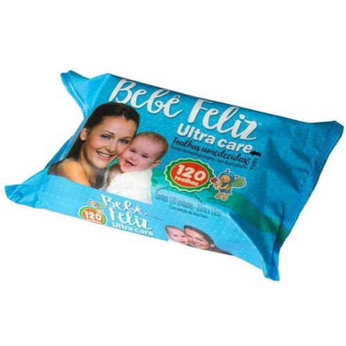 Toalhas Umedecidas Bebê Feliz UltraCare com 120 Unidades