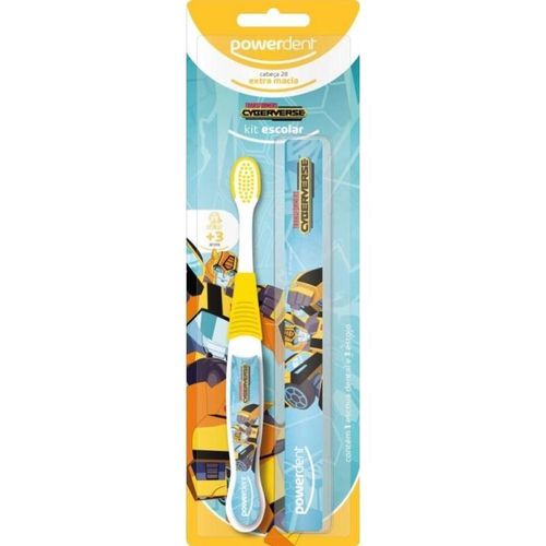 Powerdent Kit Escova Dental Transformers + 3 Anos com Porta Escova com 1 Unidade