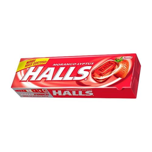 Balas Drops Halls Sabor Morango-Lyptus 34g
