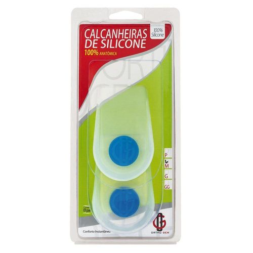 Calçanheira Gel Orthogen Silicone Ponto Cor Azul GG com 1 Par