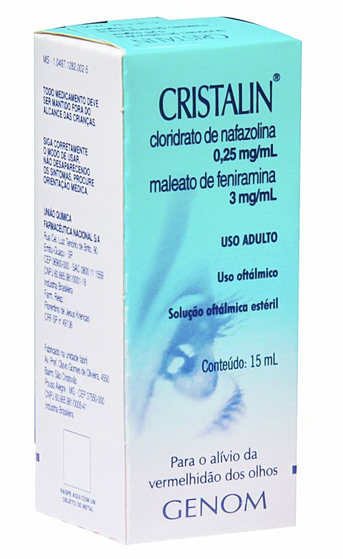 Cristalin 0,25mg/ml + 3mg/ml Solução de Uso Oftálmico Frasco Gotejador 15ml
