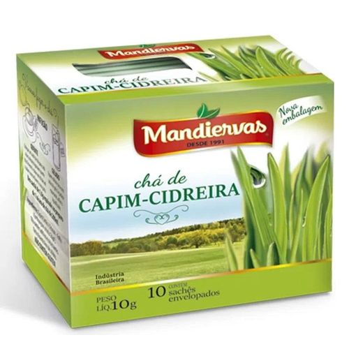 Chá Mandiervas Capim Cidreira com 10 Sachês com 1g