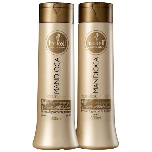 Kit Haskell Mandioca com 1 Shampoo 300ml + 1 Condicionador 300ml