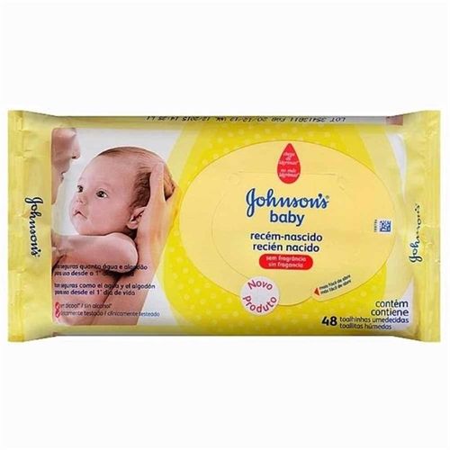 Lenços Umedecidos Johnson's Baby RN com 50 Unidades
