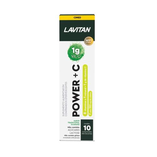 Lavitan Power + C 1g Sabor Guaraná com 10 Comprimidos Efervescentes