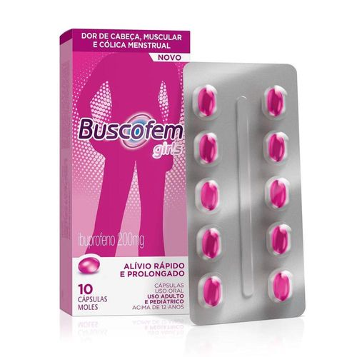 Buscofem Girls 200mg com 10 Cápsulas