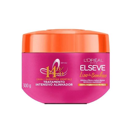 Creme de Tratamento Elseve Liso dos Sonhos AHA + Queratina Vegetal 300g