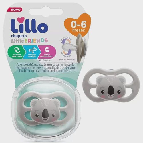 Chupeta Lillo Little Friends Simétrica Silicone com 1 Unidade