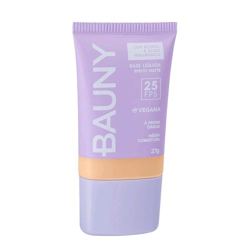 Base Facial Vegana FPS 25 Bauny Efeito Matte Cor 010 27g