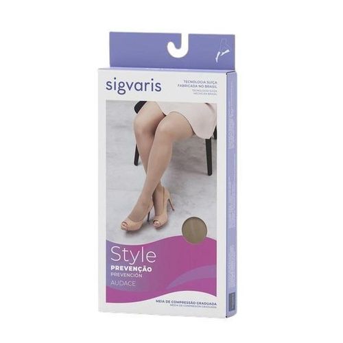Sigvaris Aud 15-20 Meia 3/4 Sem Ponteira Tamanho P Natural Escura com 1 Unidade