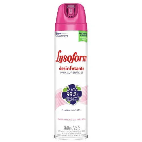 Desinfetante Aerossol para Superfícies Lembranças da Infância Lysoform 360ml