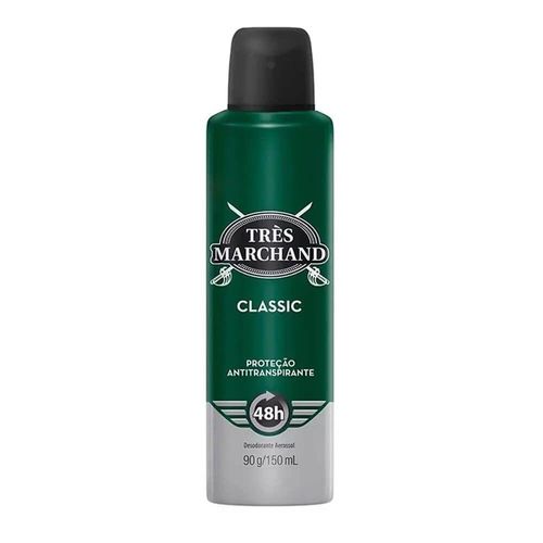 Desodorante Aerossol Classic Très Marchand 48h Branco 150ml