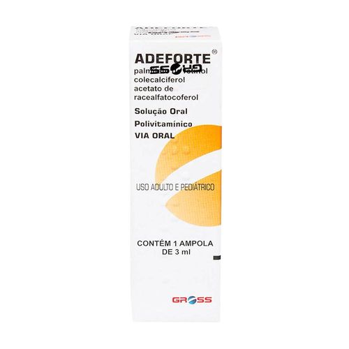 Adeforte 10.000Ui + 800Ui + 15mg Solução de Uso Oral Ampola 3ml
