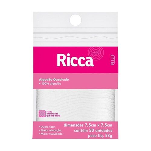 Quadrados de Algodão Ricca com 50 Unidades
