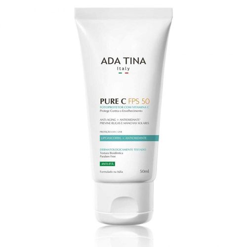 Protetor Solar Facial Ada Tina Pure C com Vitamina C FPS 50 50ml