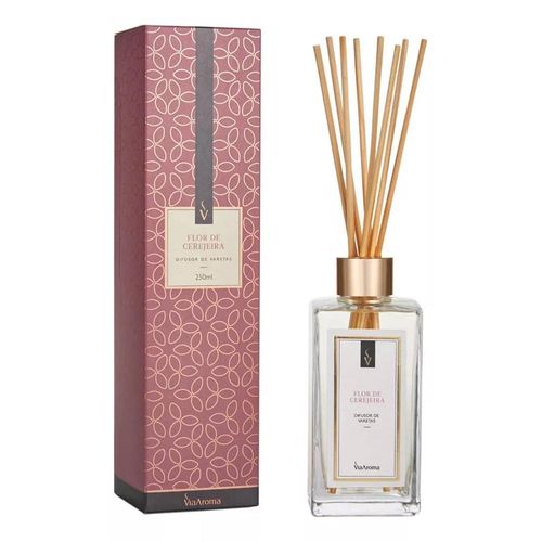 Difusor de Aromas com Varetas Via Aroma Flor de Cerejeira 250ml