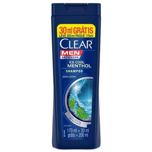 Shampoo Clear Men Ice Cool Mentol 200ml