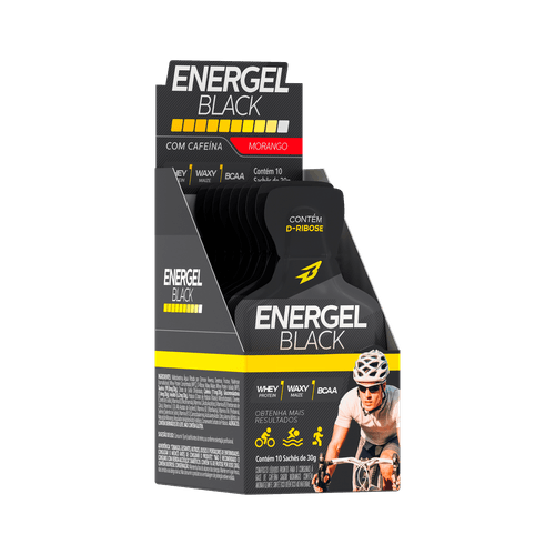 Energel Black BodyAction Sabor Morango com 10 Sachês com 30g