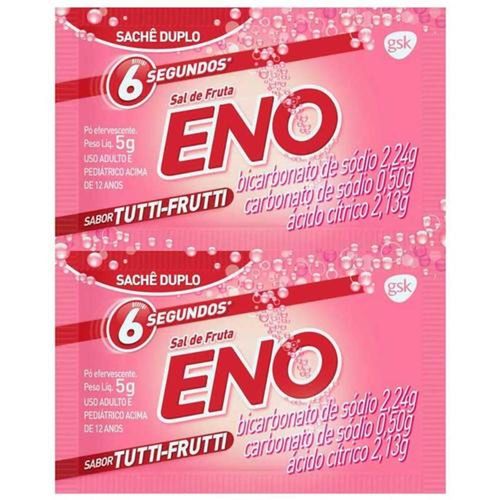 Sal de Frutas Eno Sabor Tutti-Frutti Pó Efervescente de Uso Oral com 30 Unidades com 2 Envelopes com 5g