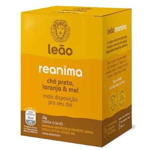 Chá Preto com Laranja & Mel Leão Reanima com 10 Sachês com 2g