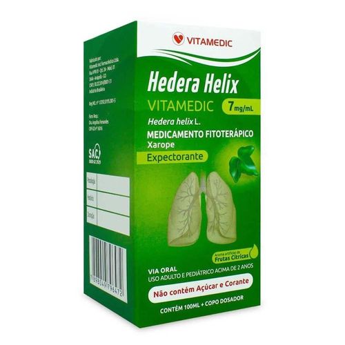 Hedera Helix Vitamedic 7mg/ml com Copo Xarope Frasco 100ml