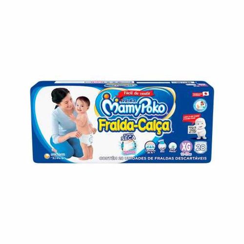 Fralda-Calça Mamypoko Super Seca Azul XXG com 28 Unidades