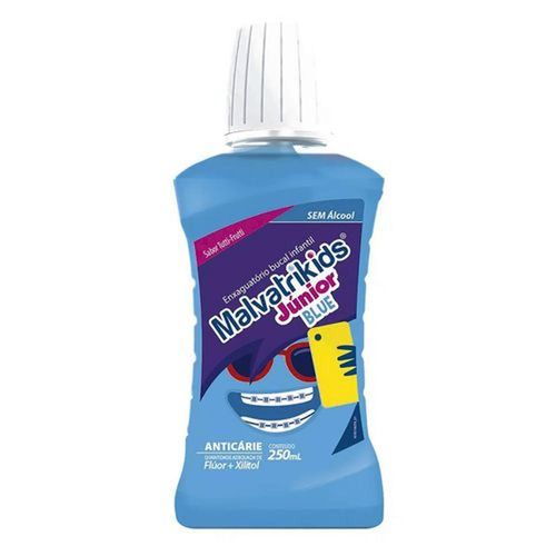 Enxaguante Bucal Antisséptico Júnior Blue Malvatrikids 250ml