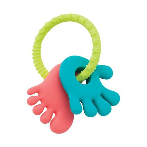 Buba Baby Mordedor Silicone Mãozinha e Pezinho Rosa com 1 Unidade