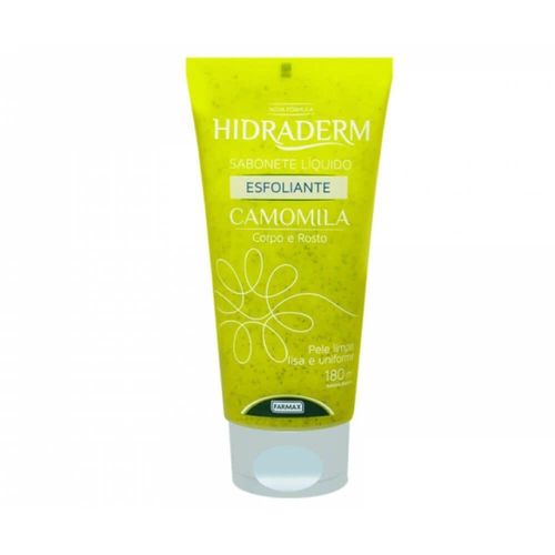 Sabonete Líquido Esfoliante Camomila Corpo e Rosto Hidraderm Farmax 180ml