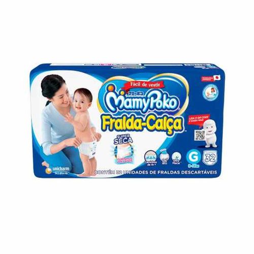Fralda Mamypoko Calça Jumbo G com 32 Unidades