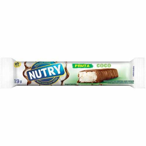 Barra de Fruta Nutry Sabor Chocolate com Recheio de Coco 19g