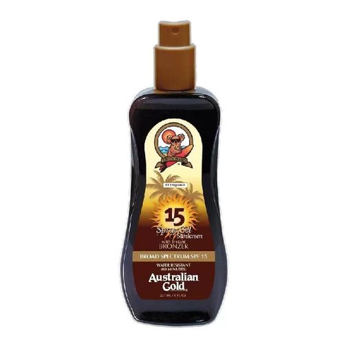 Protetor Solar Australian Gold Instant Bronzer FPS 15 Spray Gel 237ml