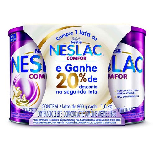 Kit Composto Lácteo Neslac Comfor com 2 Unidades com 800g