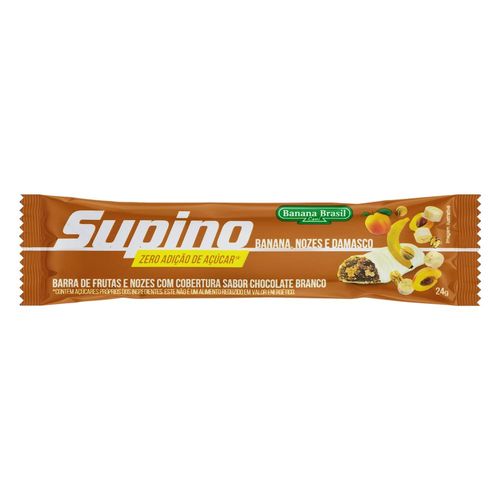 Barra de Fruta Supino Sabor Chocolate Branco com Recheio de Banana Nozes e damasco 24g